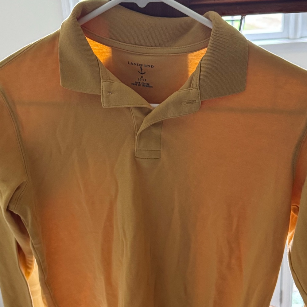 Lands' End Mustard Uniform Polo 📚📓📕📚